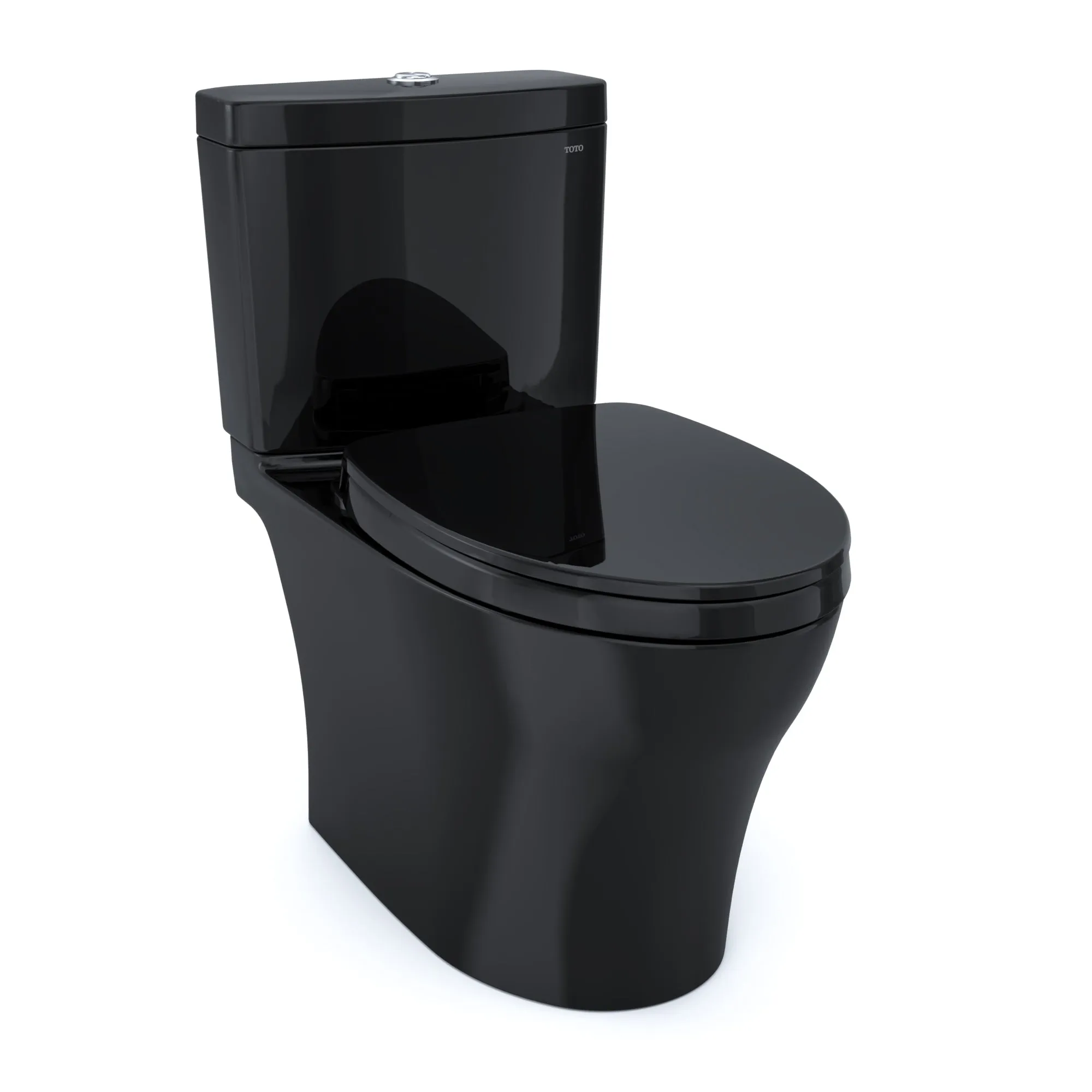 TOTO MS446124CEMFN#51 Aquia IV Two-Piece Dual Flush Toilet, WASHLET  Ready, Ebony