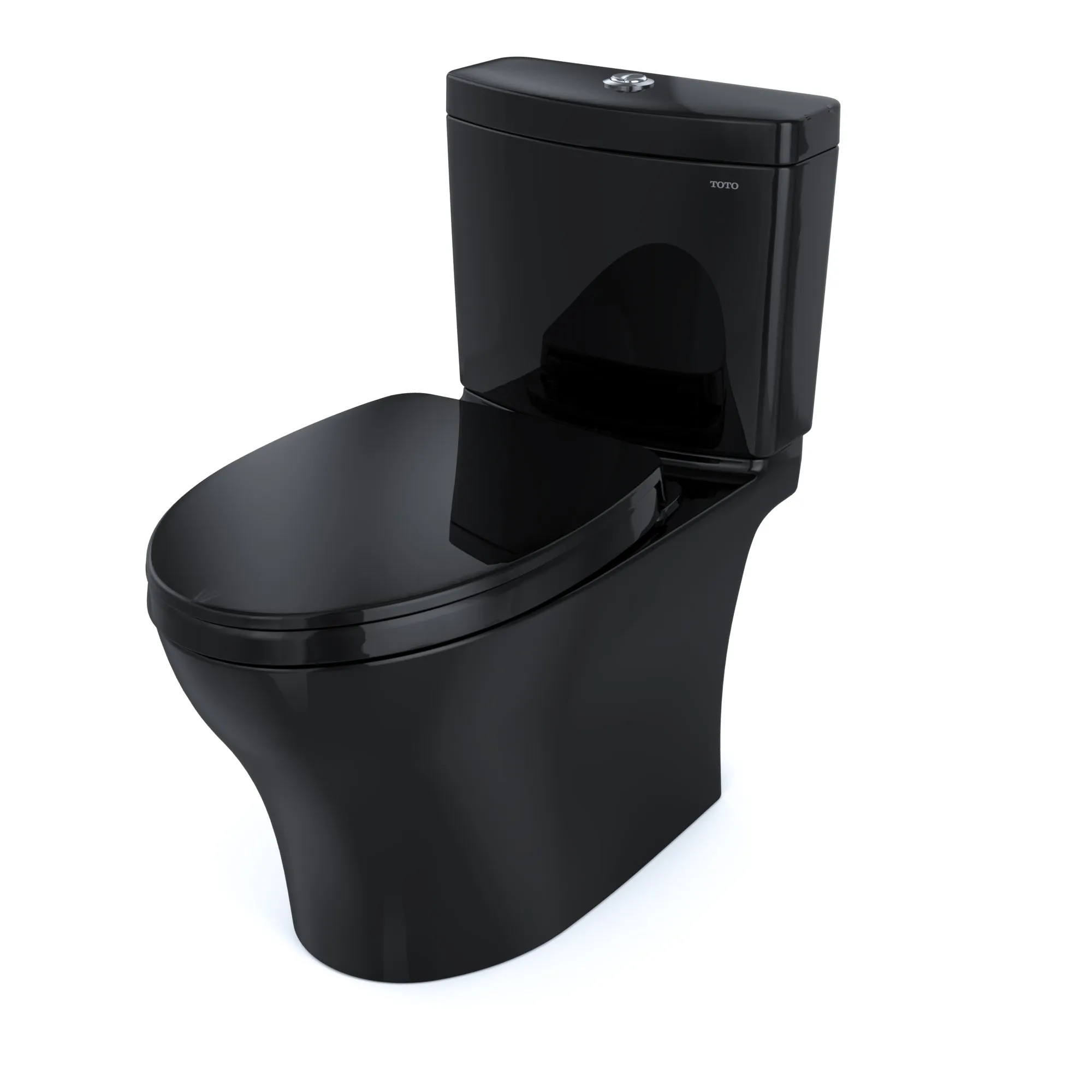 TOTO MS446124CEMFN#51 Aquia IV Two-Piece Dual Flush Toilet, WASHLET  Ready, Ebony