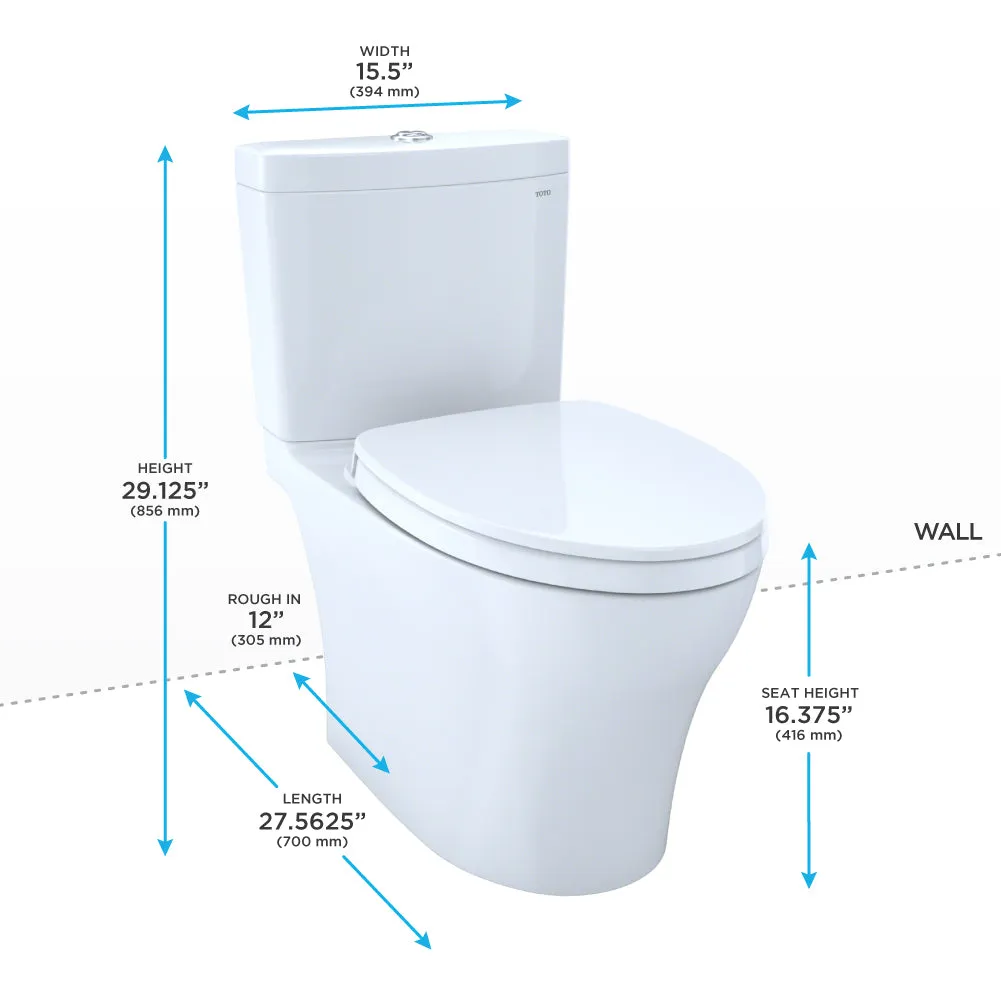 TOTO MS446124CEMGN#03 Aquia IV WASHLET  Two-Piece Dual Flush Toilet in Bone Finish