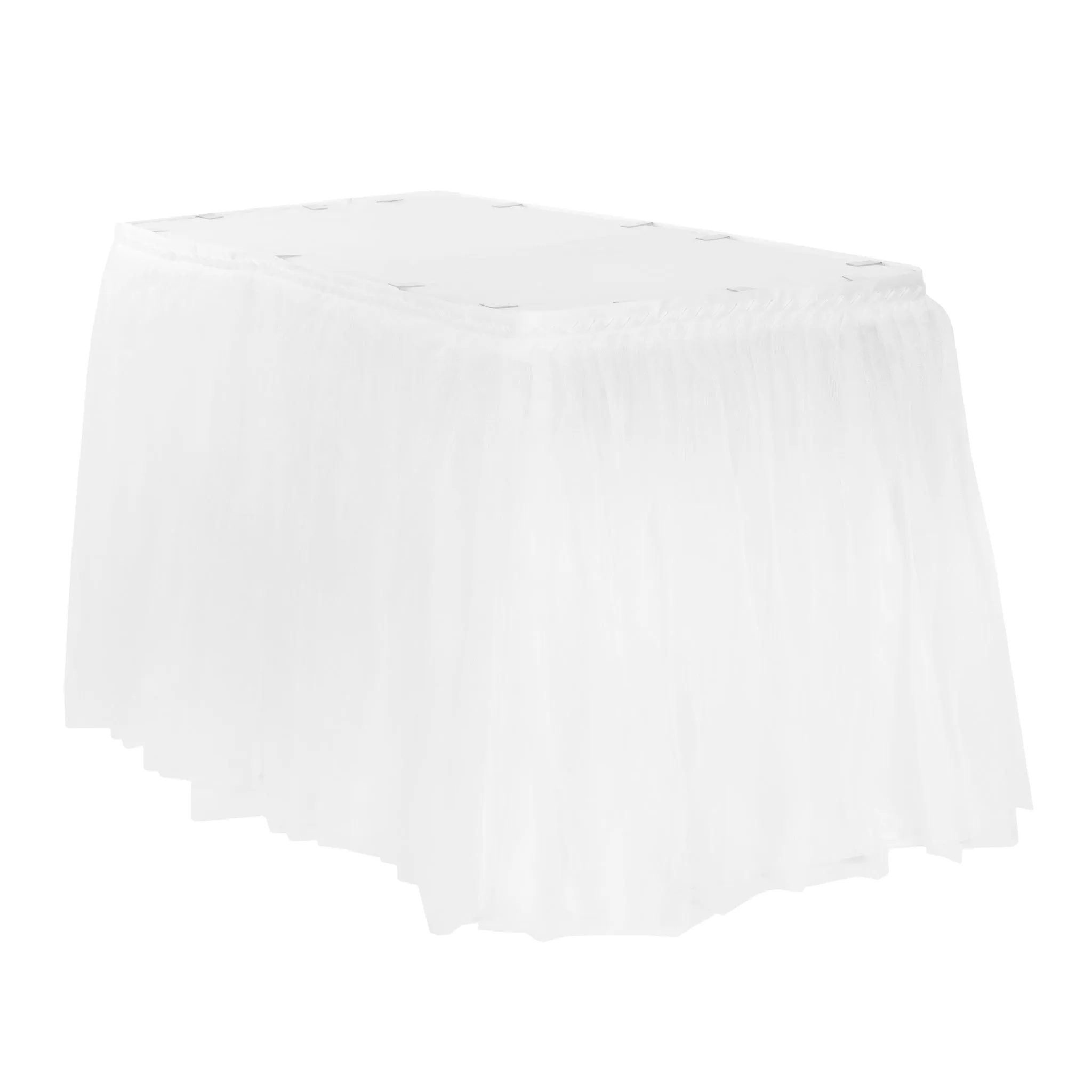 Tulle Tutu 21ft Table Skirt - White