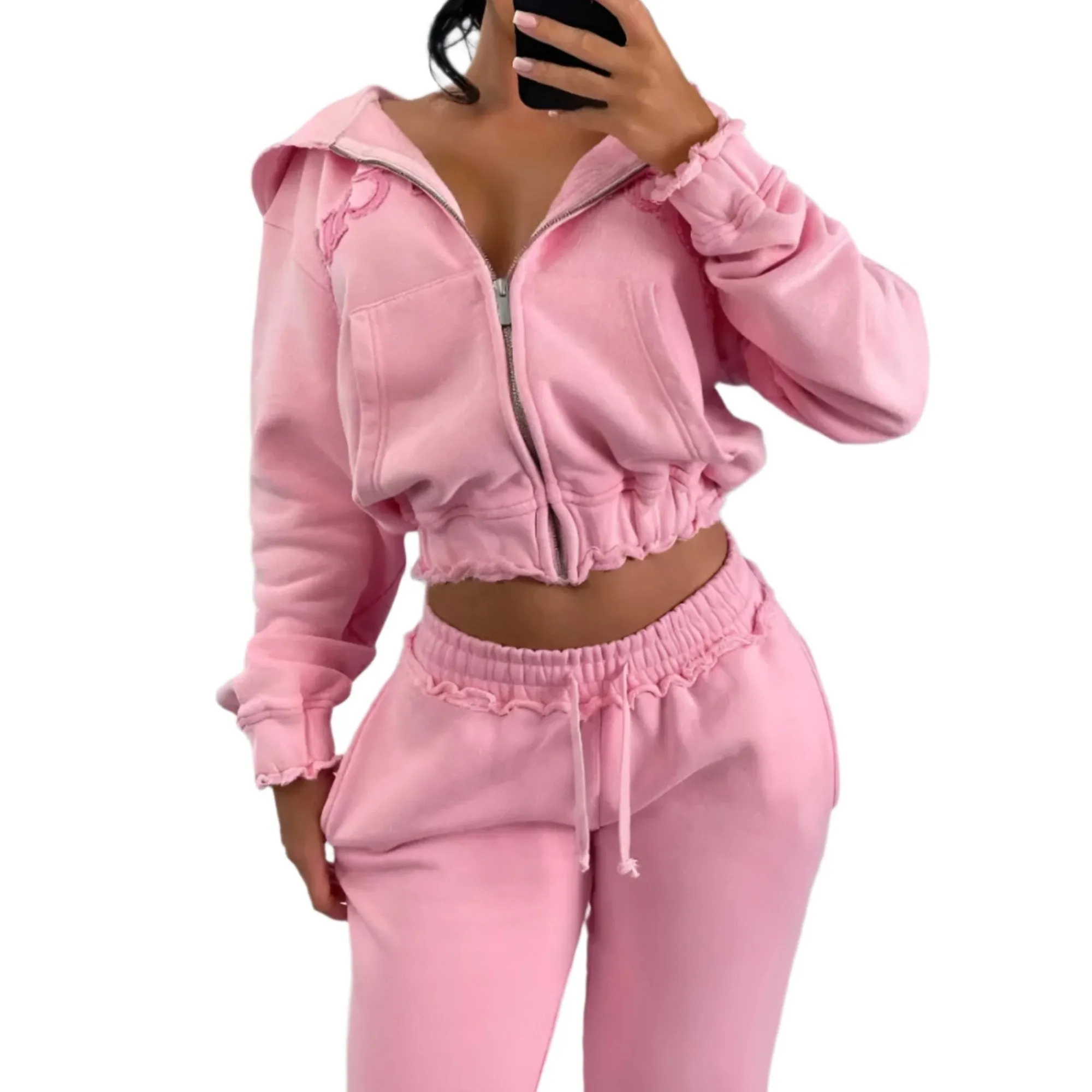 Two Piece Comfy Hoodie And Jogger Set