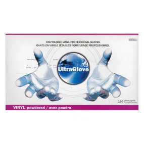 Ultra vinyl gloves pre powdered Extra Large (100 per box)