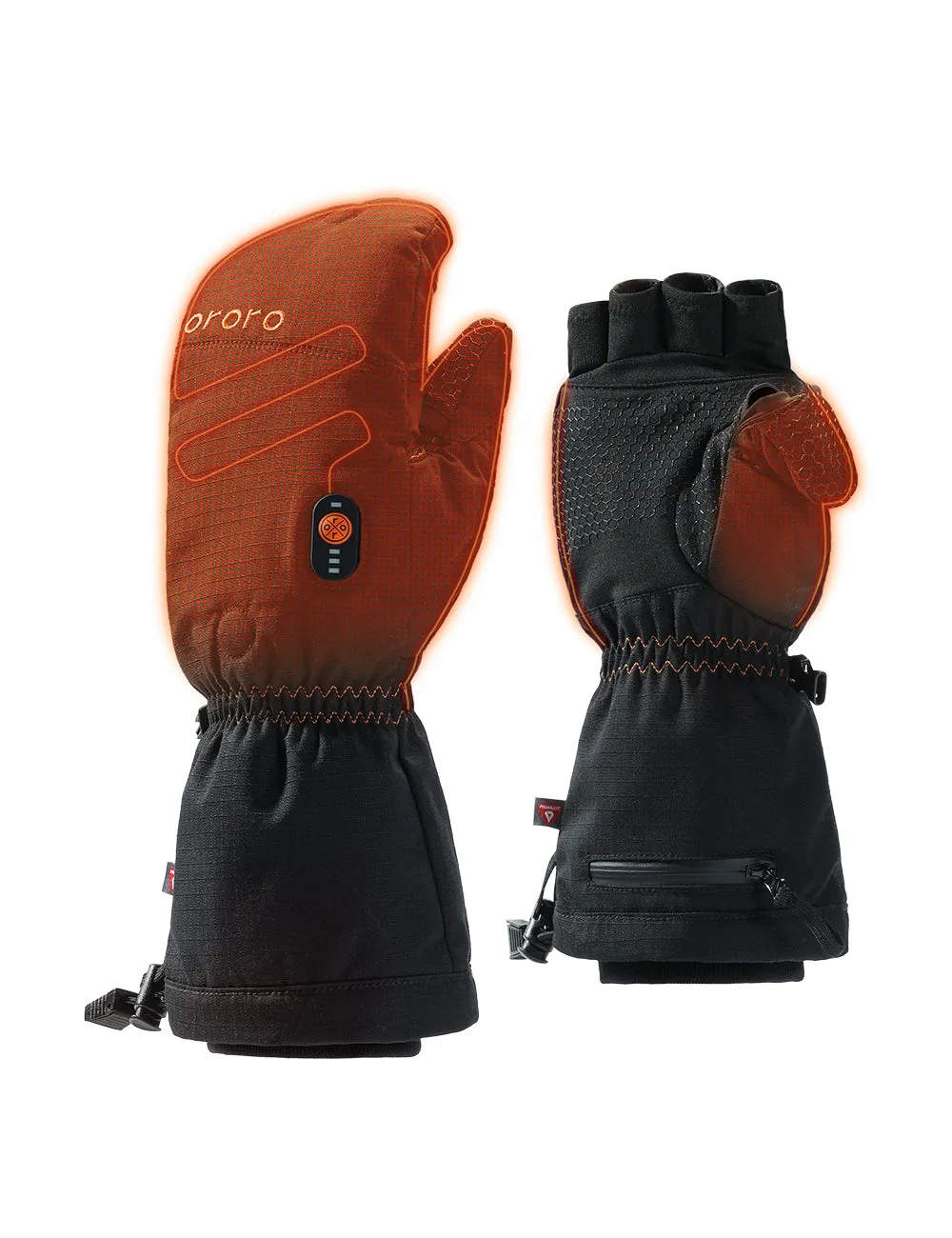 Unisex Heated Flip Top Mittens - New