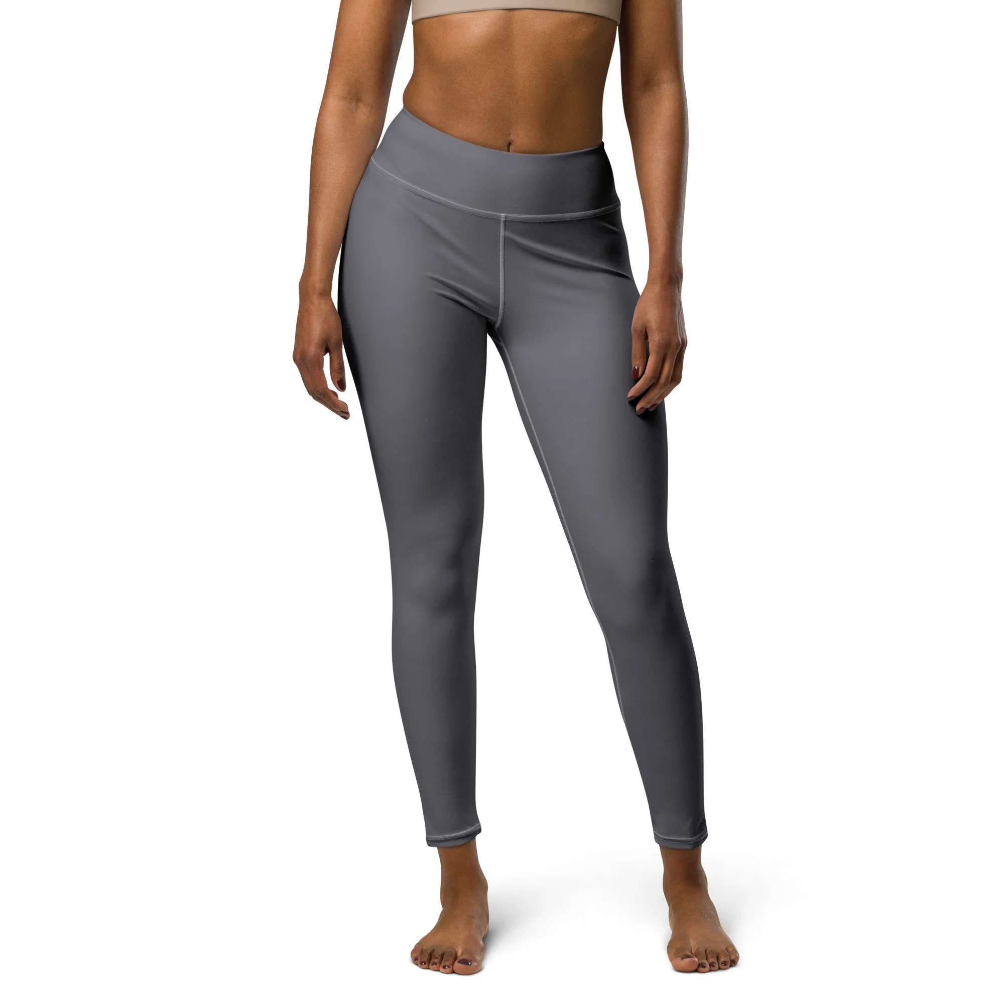 Urban Ease: Solid Color Workout Leggings for Women - Charcoal