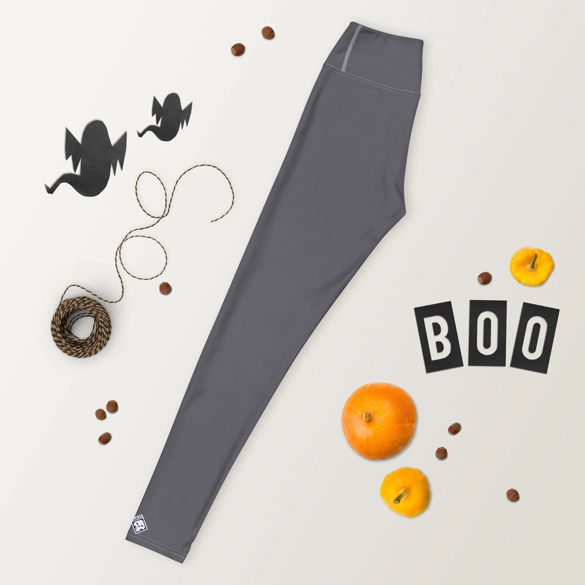 Urban Ease: Solid Color Workout Leggings for Women - Charcoal