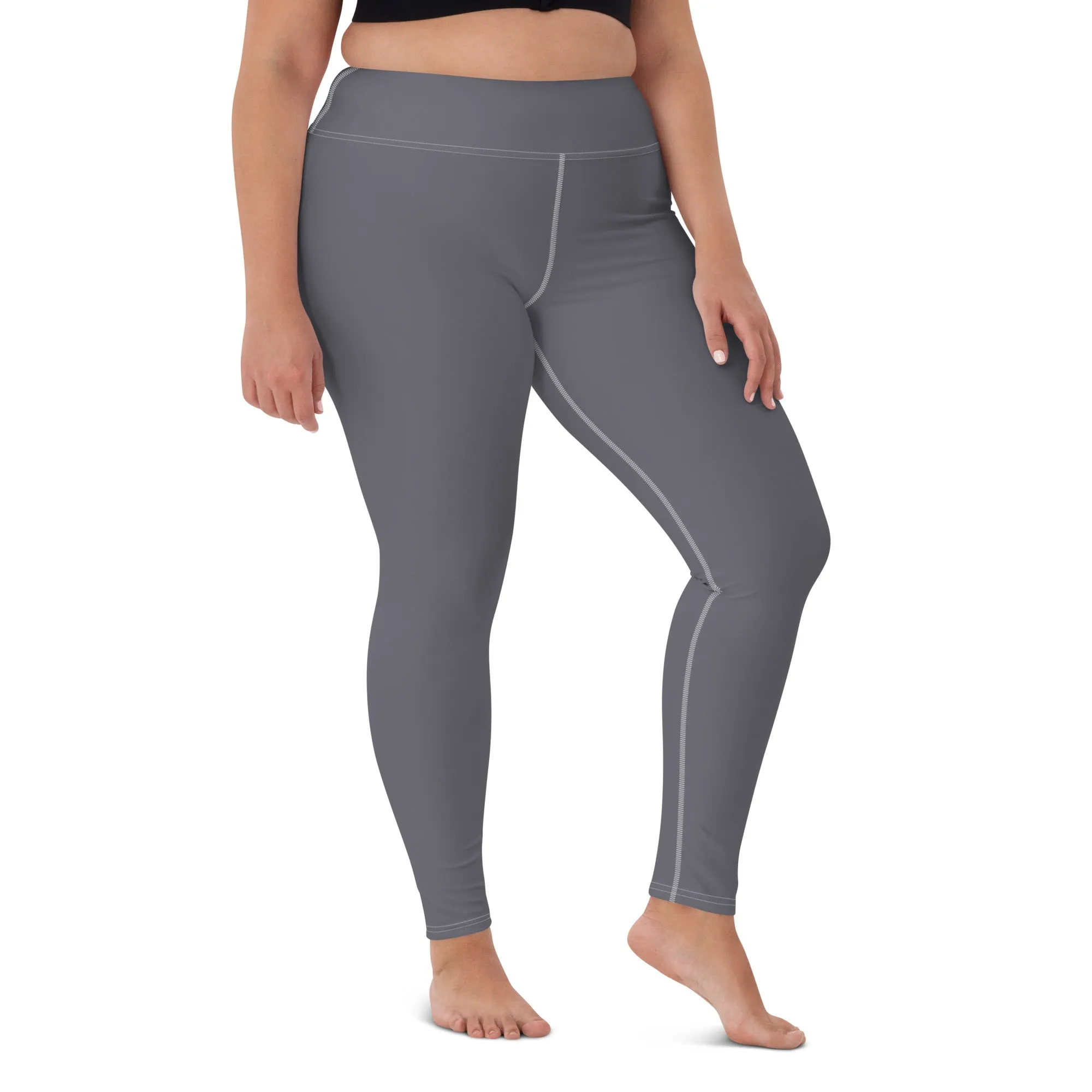 Urban Ease: Solid Color Workout Leggings for Women - Charcoal