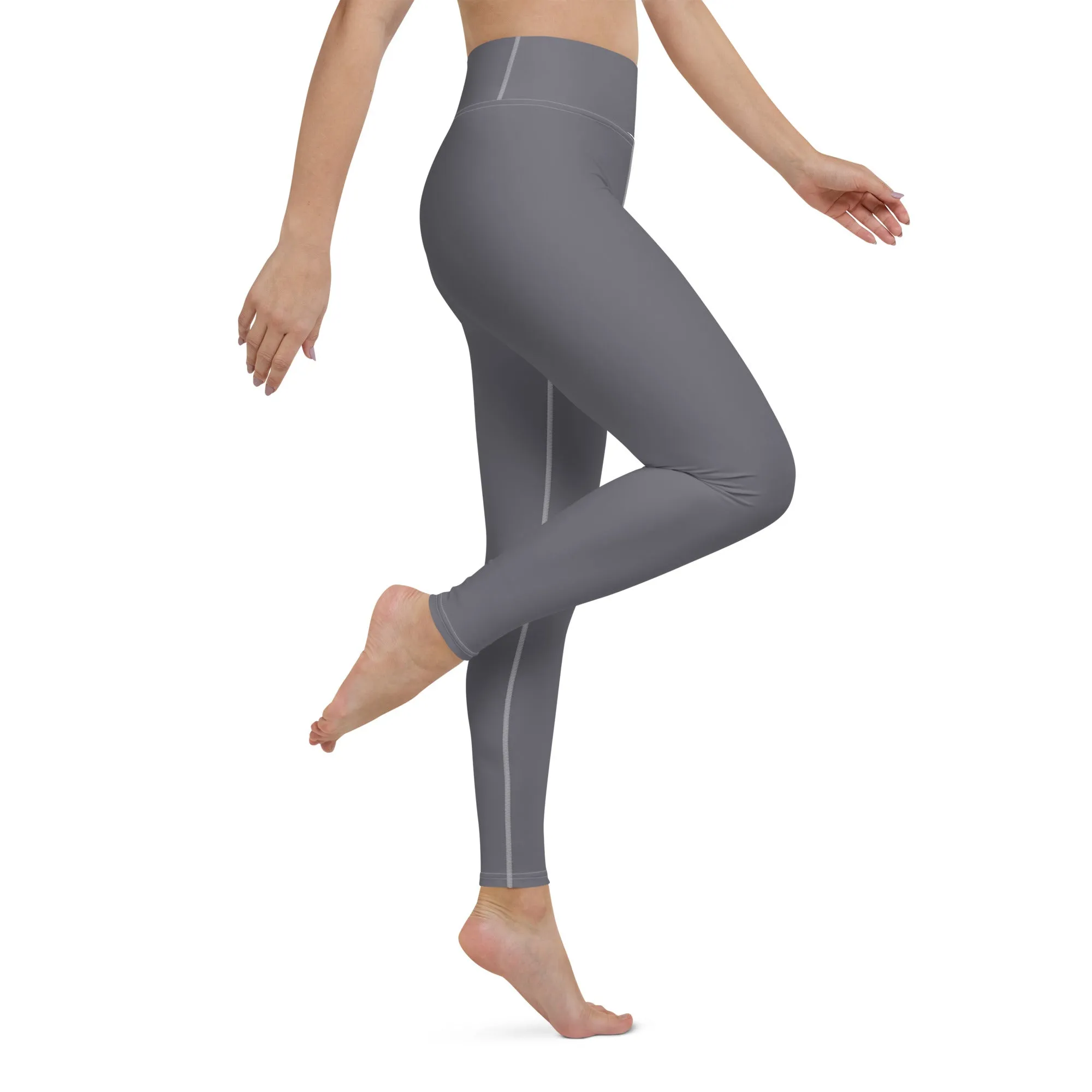 Urban Ease: Solid Color Workout Leggings for Women - Charcoal