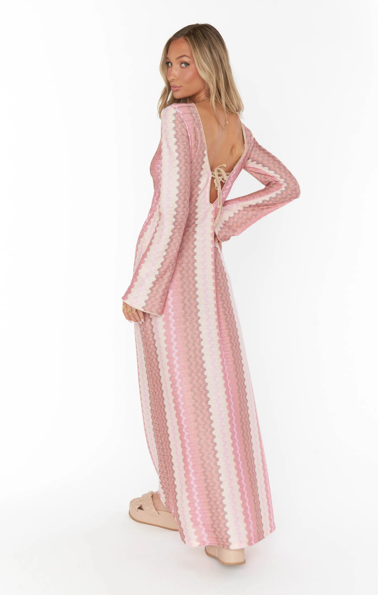 Vacay Coverup ~ Pink Groovy Knit