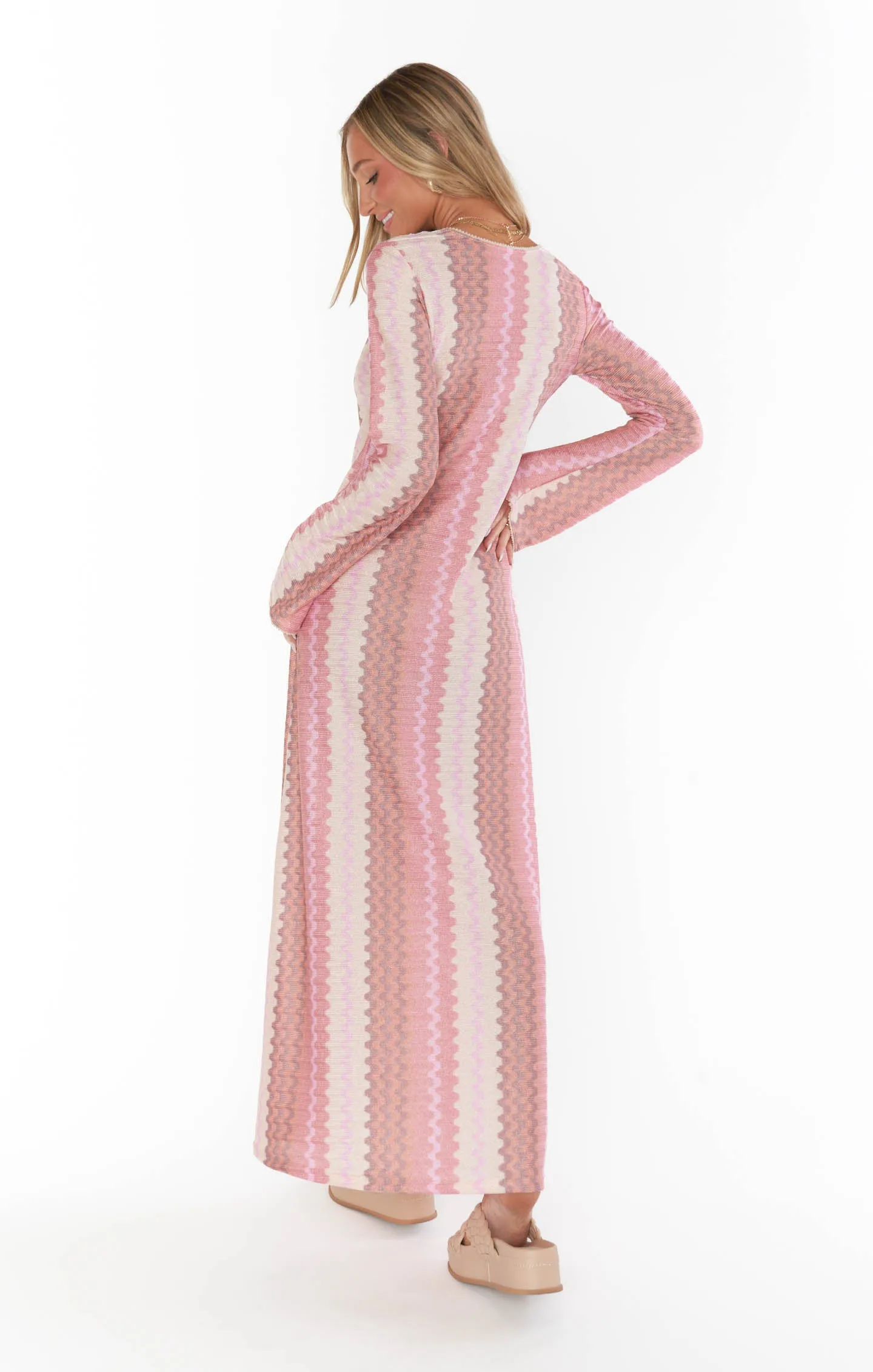 Vacay Coverup ~ Pink Groovy Knit