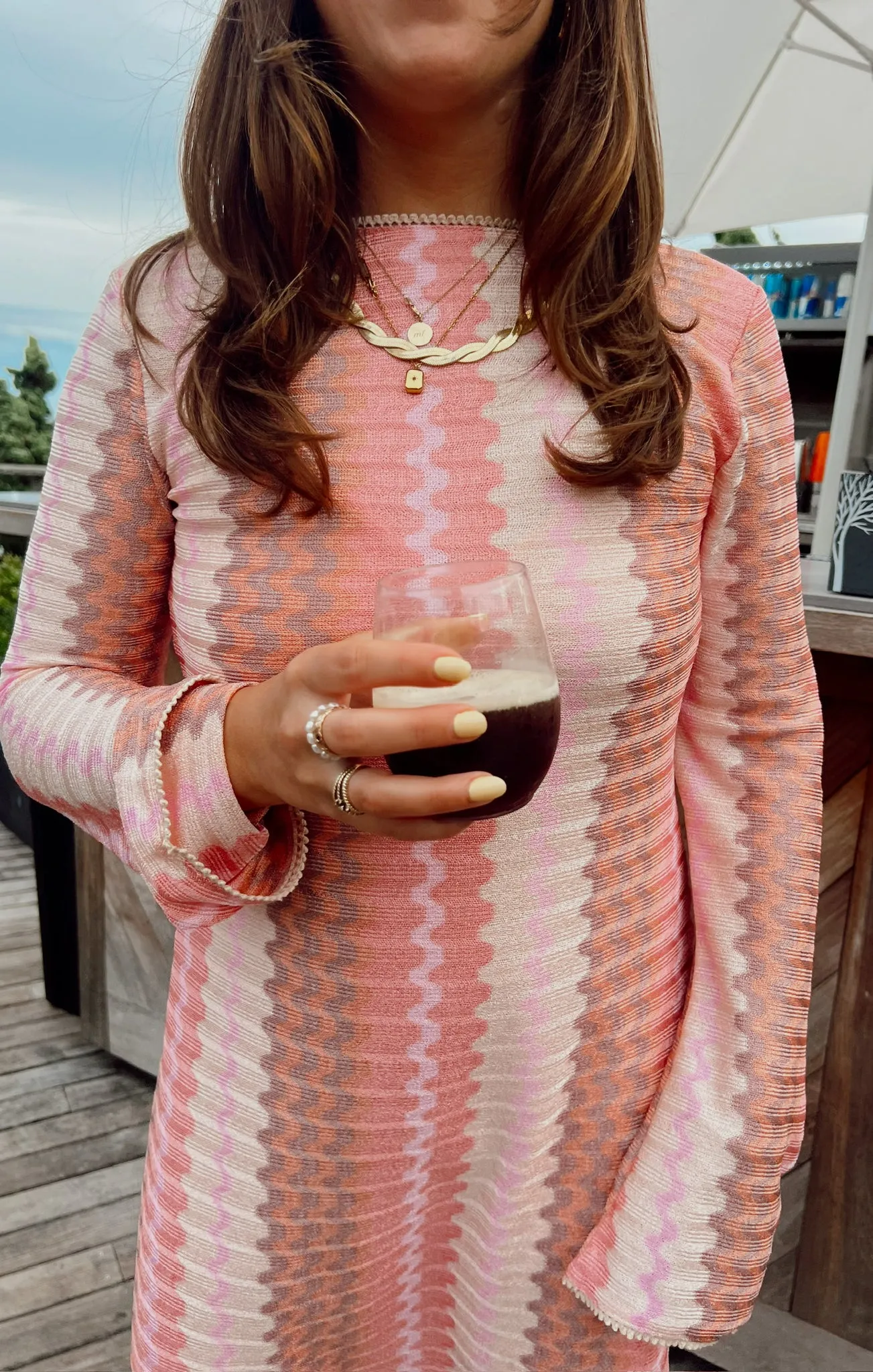 Vacay Coverup ~ Pink Groovy Knit