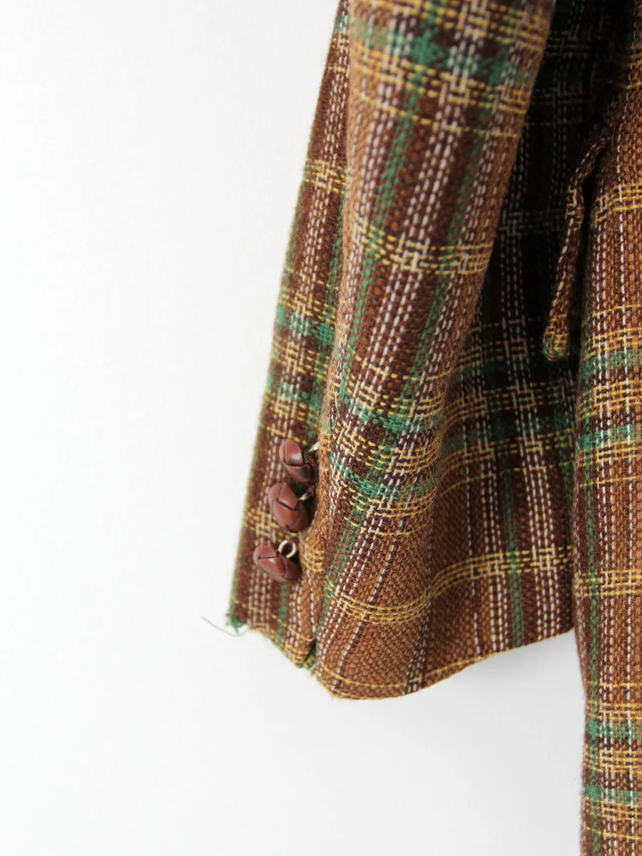 vintage 50s men's tweed sport coat