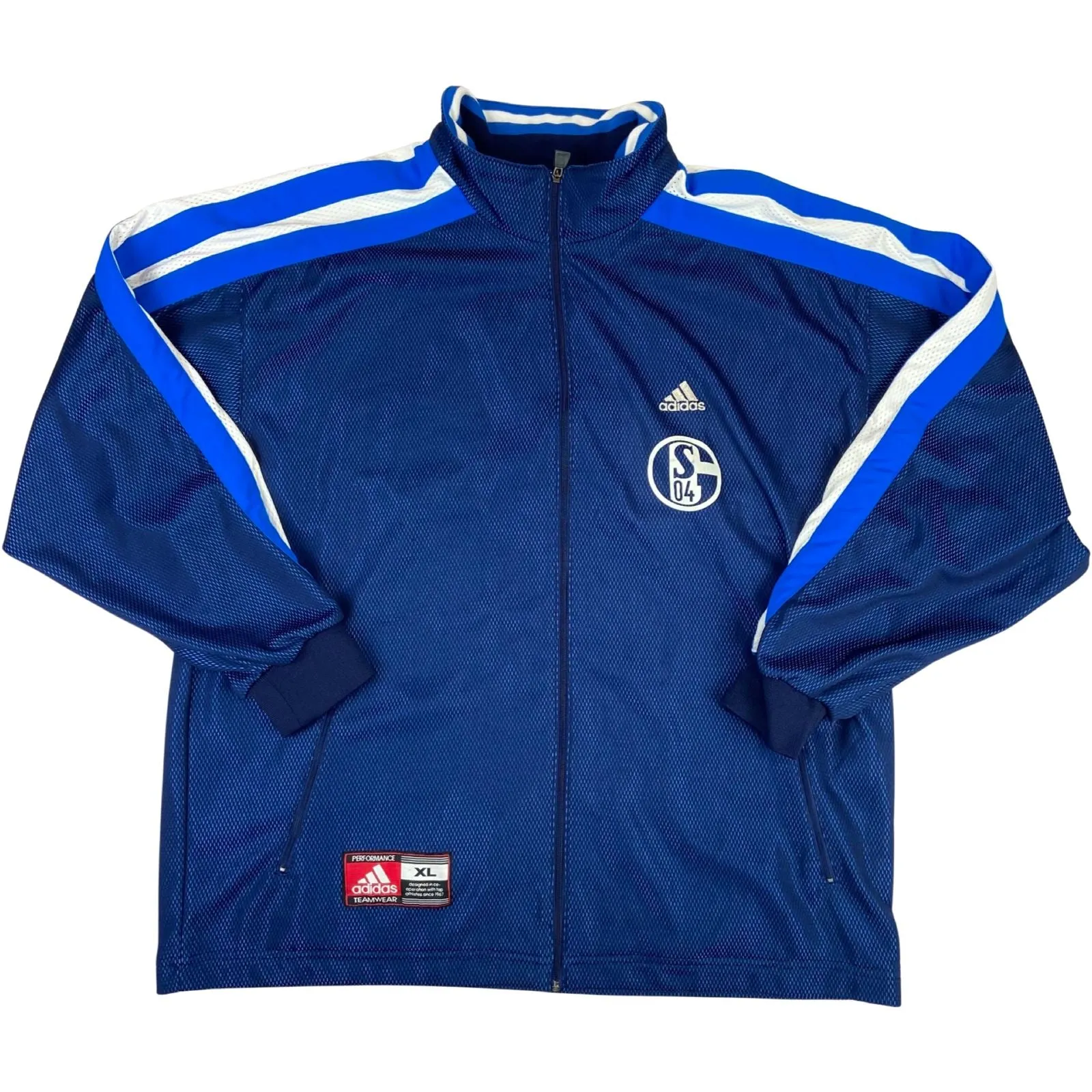 Vintage Navy, Blue & White Adidas Schalke 04 Basketball Full Tracksuit XL