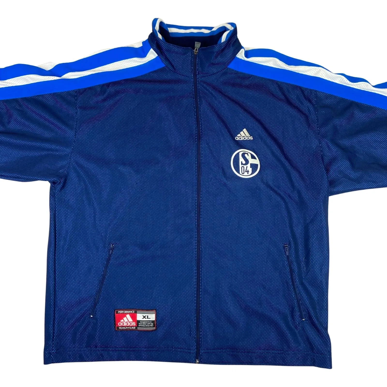 Vintage Navy, Blue & White Adidas Schalke 04 Basketball Full Tracksuit XL