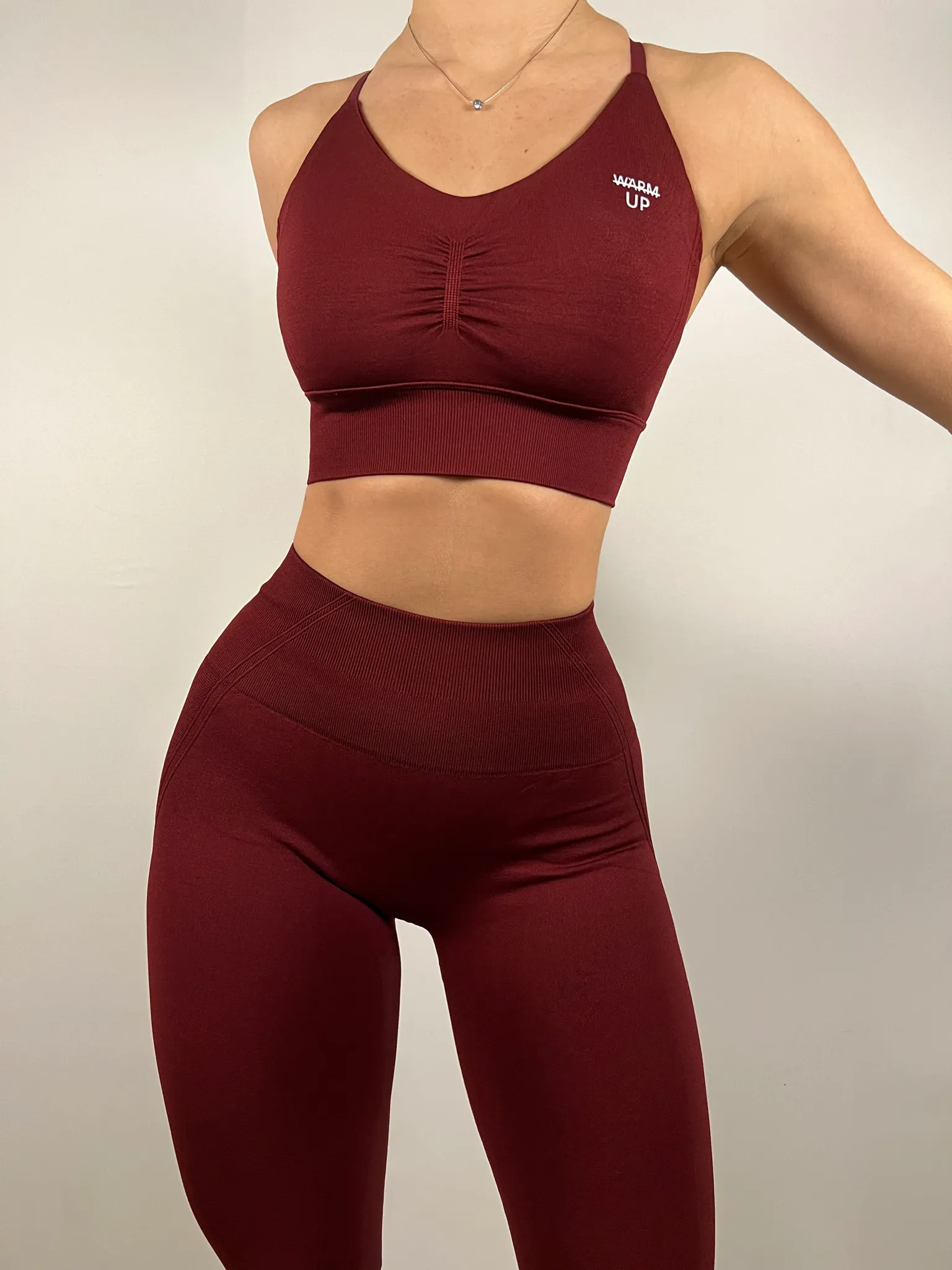 Wine Red Impact Seamless Leggings