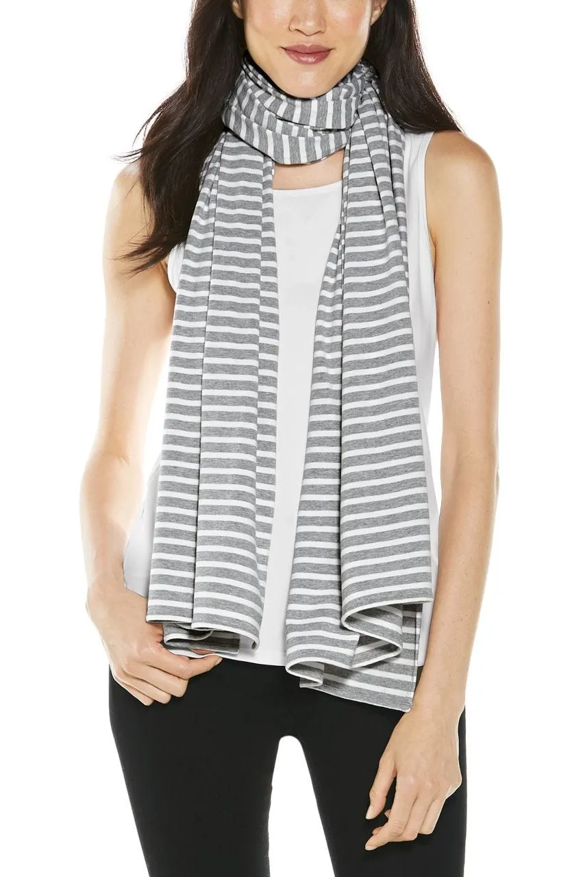 Women's Sanibel Everyday Beach Shawl  |  Grey/White Stripe