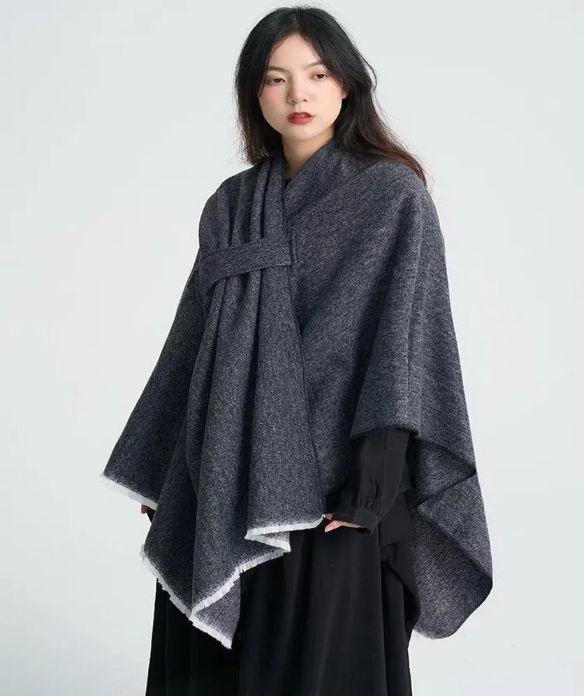 Women's Shawl Wrap Open Front Poncho Cape Cross Cardigan Poncho