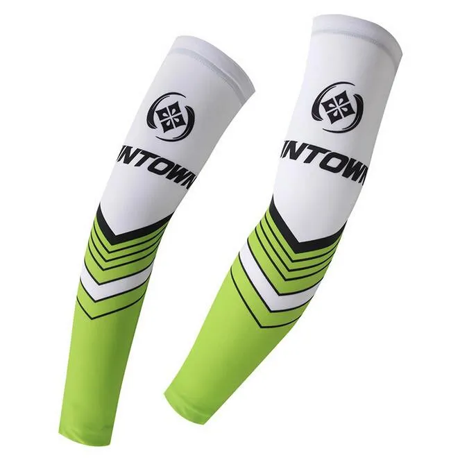 XINTOWN Green White Cycling Arm Warmers